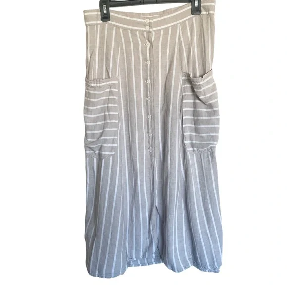 Happy X Nature Linen Blend Serene Midi Button Front Skirt - Picture 3 of 8